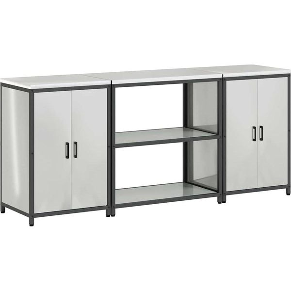 Syfax™ Set Di Stoccaggio Per Cucina 3 Pcs Argento Acciaio Zincato-image