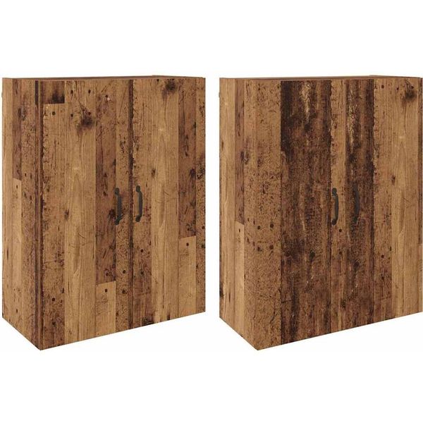 Syfax™ Mobiletto A Muro 2 Pcs Legno Vecchio 69,5 X 34 X 90 Cm-image