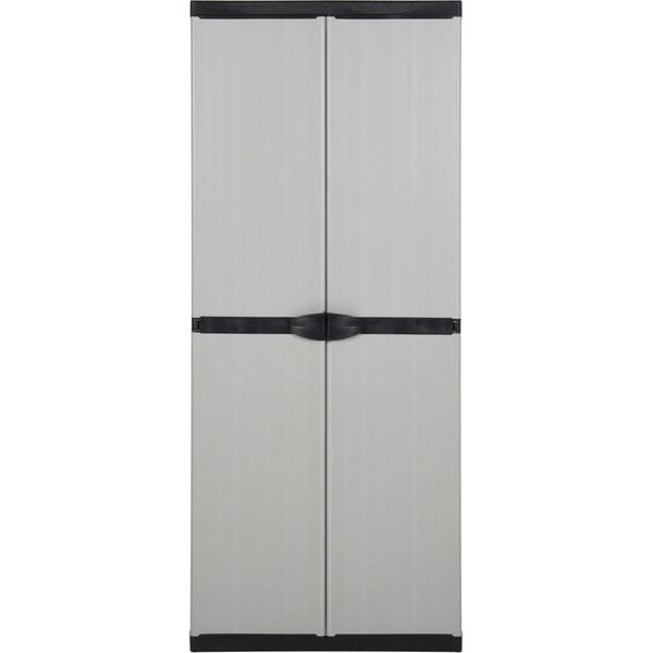 Syfax™ Armadietto Da Giardino Con 3 Ripiani Grigio E Nero 68X40X168 Cm-image