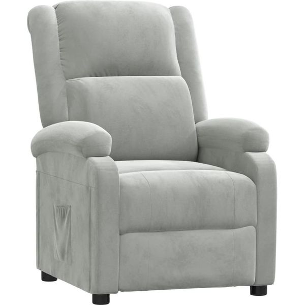 Syfax™ Poltrona Reclinabile Grigio Chiaro In Velluto-image