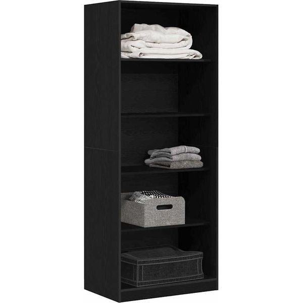 Syfax™ Guardaroba Rovere Nero 80 X 50 X 200 Cm Legno Multistrato-image