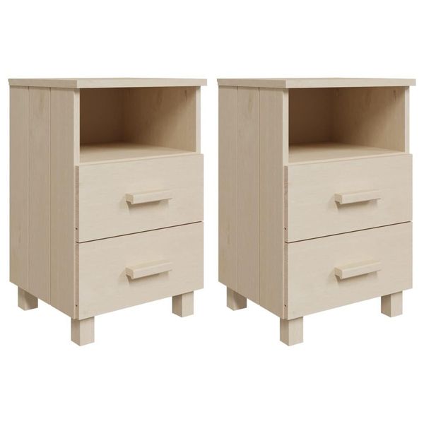 Syfax™ Comodini Hamar 2 Pz Ambra 40X35X62 Cm Legno Massello Di Pino-image