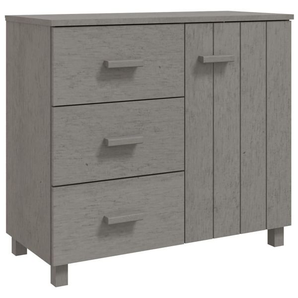 Syfax™ Credenza Hamar Grigio Chiaro 90X40X80 Cm Legno Massello Di Pino-image
