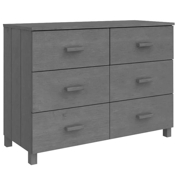 Syfax™ Credenza Hamar Grigio Scuro 113X40X80 Cm Legno Massello Di Pino-image