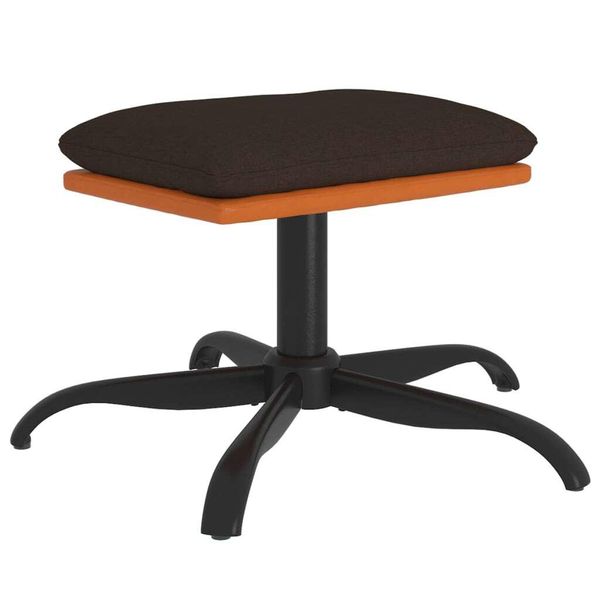 Syfax™ Poggiapiedi Marrone 60X60X36 Cm In Tessuto E Pelle Finta-image