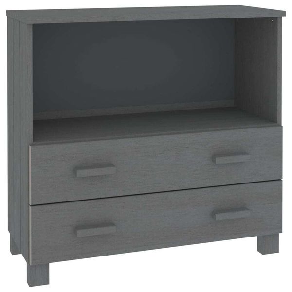 Syfax™ Credenza Hamar Grigio Scuro 85X35X80 Cm Legno Massello Di Pino-image