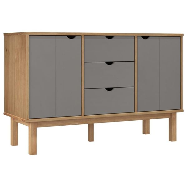 Syfax™ Credenza Otta Marrone E Grigio 113,5X43X73 Cm In Legno Di Pino-image