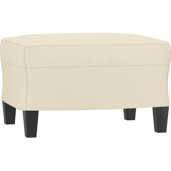 Syfax™ Poggiapiedi Crema 60X50X41 Cm In Pelle Finta-image