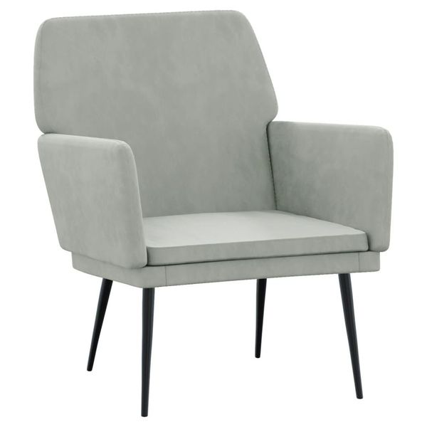 Syfax™ Poltrona Grigio Chiaro 62X79X79 Cm Velluto-image