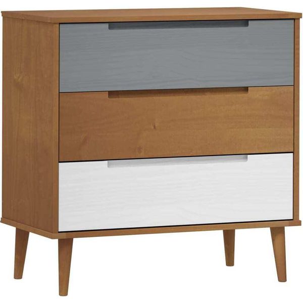Syfax™ Cassettiera Molde Marrone 80X40X80 Cm In Legno Massello Di Pino-image