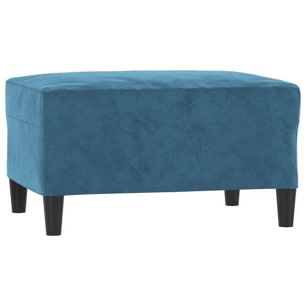 Syfax™ Poggiapiedi Blu 70X55X41 Cm In Velluto-image