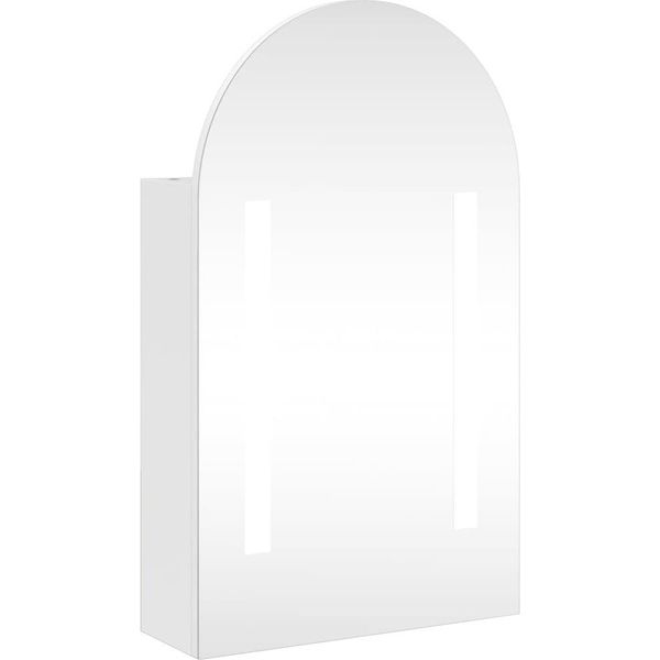 Syfax™ Armadietto Bagno Con Specchio E Led Ad Arco Bianco 42X13X70 Cm-image