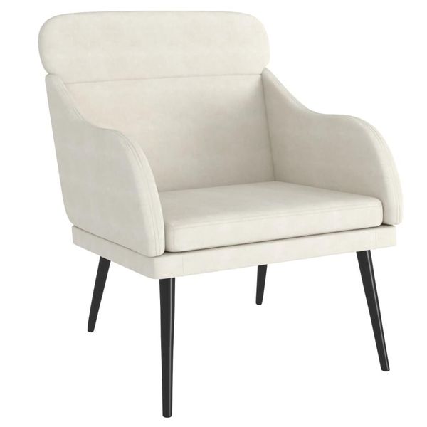 Syfax™ Poltrona Crema 63X76X80 Cm Velluto-image