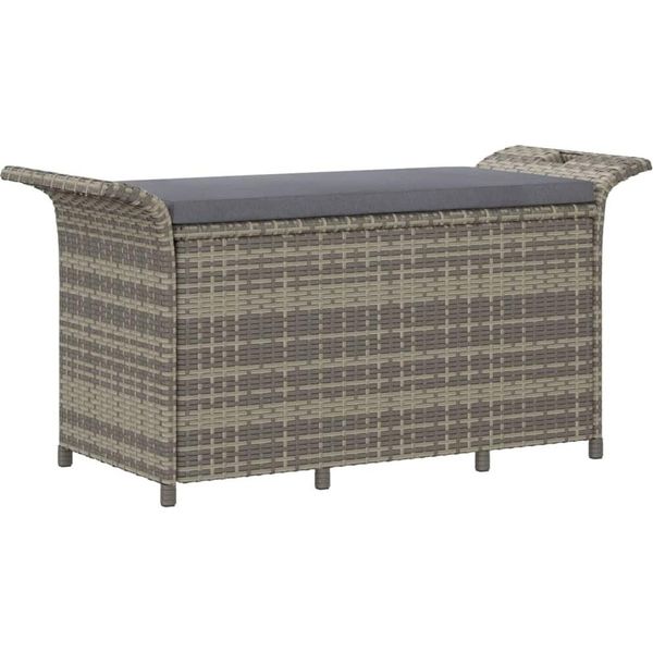 Syfax™ Panca Da Giardino Con Cuscino Grigio 116X46X57 Cm In Polyrattan-image