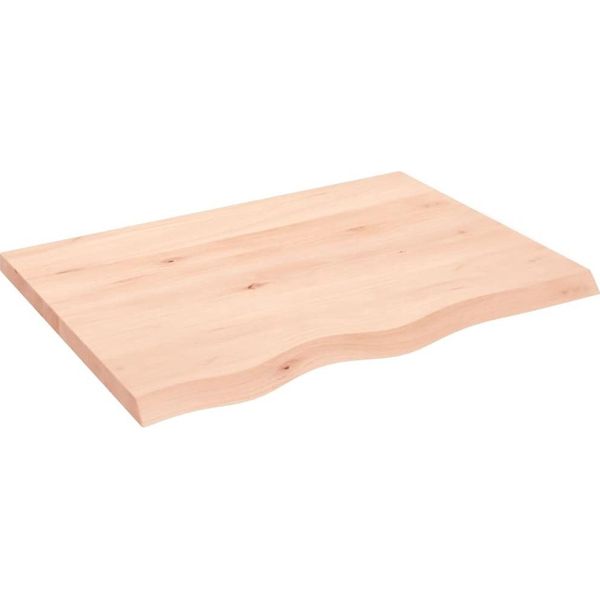 Syfax™ Ripiano A Parete 80X60X(2-4) Cm Massello Rovere Non Trattato-image