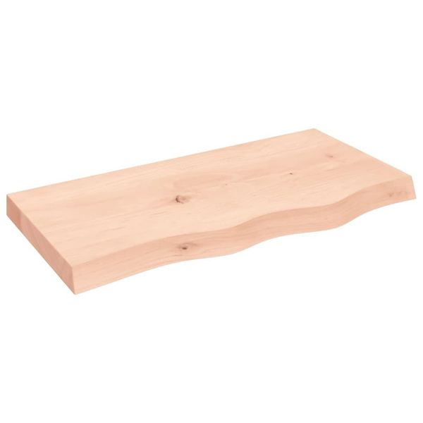 Syfax™ Ripiano A Parete 80X40X(2-6) Cm Massello Rovere Non Trattato-image