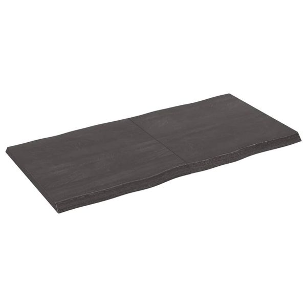 Syfax™ Piano Tavolo Marrone Scuro 120X60X(2-4)Cm Rovere Non Trattato-image