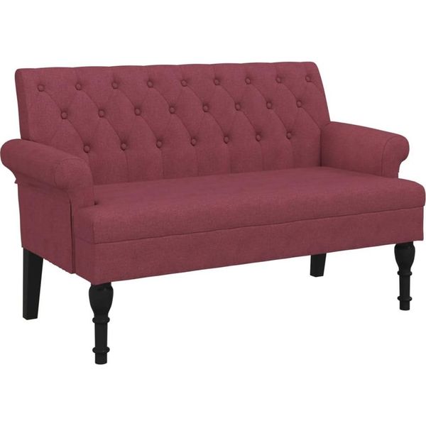 Syfax™ Panca Con Schienale Rosso Vino 120X62X75,5 Cm In Tessuto-image