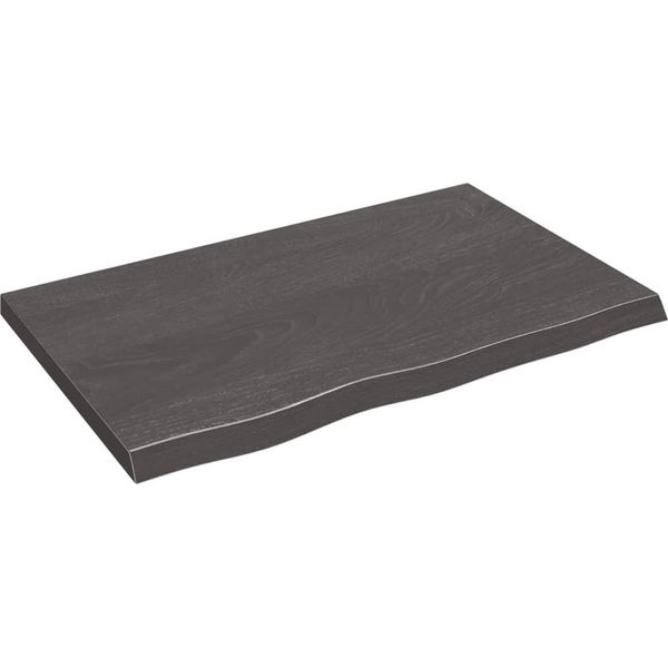 Syfax™ Ripiano Marrone Scuro 80X50X(2-4) Cm Massello Rovere Trattato-image