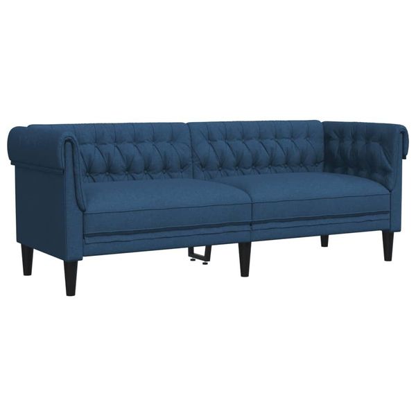 Syfax™ Divano Chesterfield A 3 Posti Blu In Tessuto-image