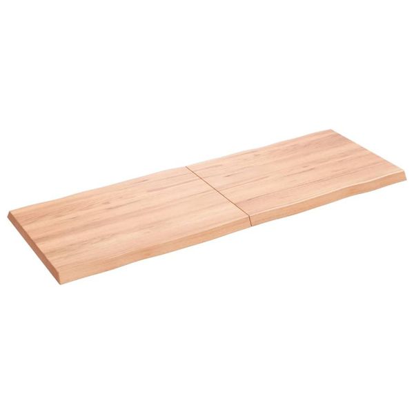 Syfax™ Piano Tavolo Marrone Chiaro 140X50X(2-4) Cm Rovere Non Trattato-image