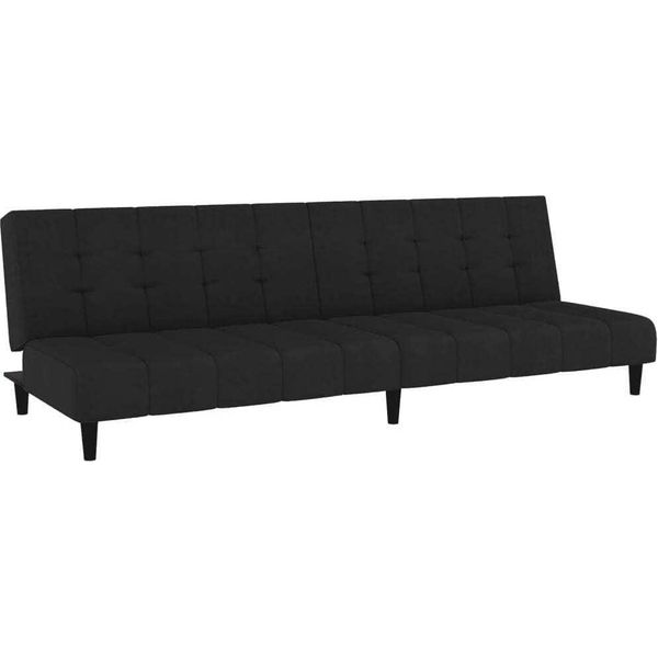 Syfax™ Divano Letto A 2 Posti Nero In Velluto-image