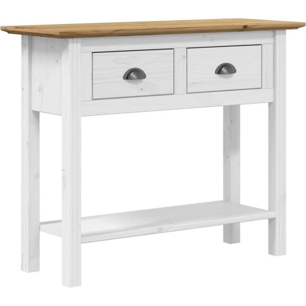 Syfax™ Tavolo Consolle Bodo 91X35X74 Cm Legno Massello Pino Marrone-image
