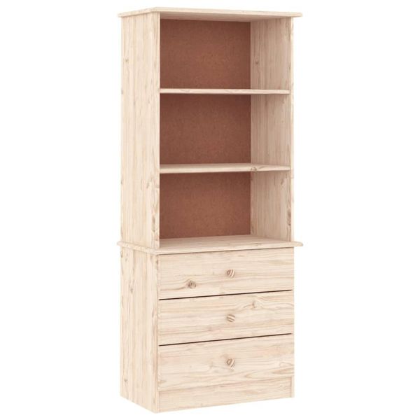 Syfax™ Libreria Con Cassetti Alta 60X35X142 Cm Legno Massello Di Pino-image