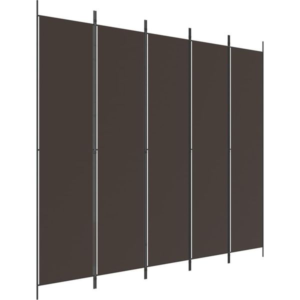Syfax™ Divisorio A 5 Pannelli Marrone 250X220 Cm In Tessuto-image