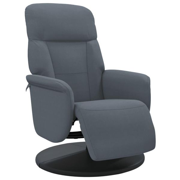 Syfax™ Poltrona Reclinabile Con Poggiapiedi Grigio Scuro In Velluto-image