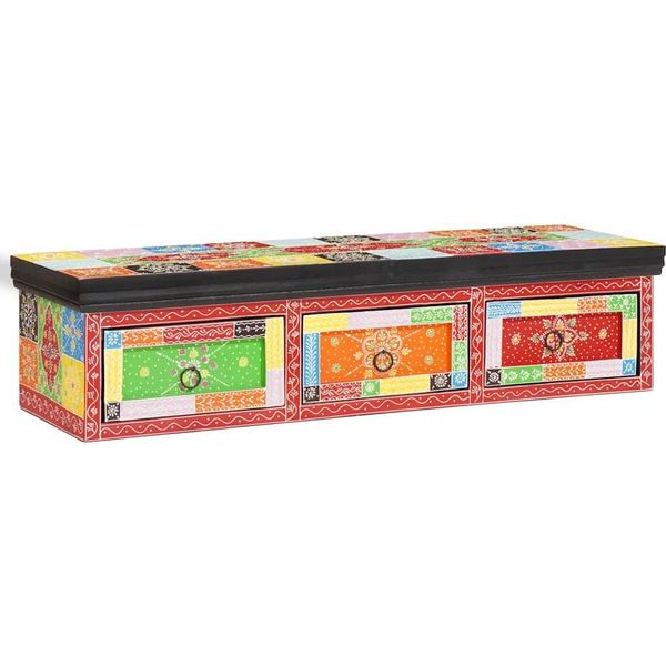 Syfax™ Mobile Tv Multicolore 100 X 30 X 24 Cm Legno Massello Di Mango-image