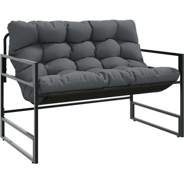 Syfax™ Panchina Da Giardino Con Cuscino Antracite 113 Cm In Acciaio-image
