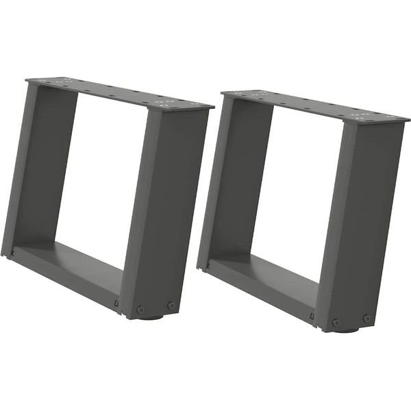 Syfax™ Gambe Per Tavolino Da Caffè A Forma Di U 2 Pz Antracite 50X(30-31) Cm Acciaio-image