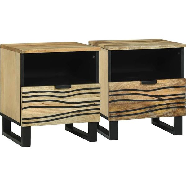 Syfax™ Armadio Da Notte Con Cassetto 2 Pcs Marrone 40 X 33 X 46 Cm-image