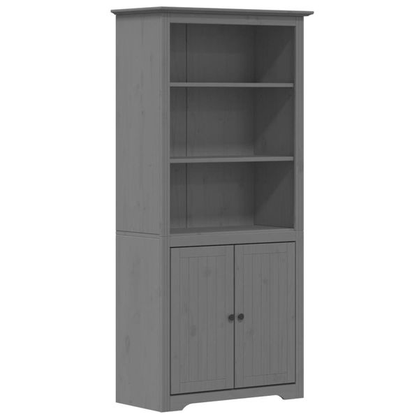 Syfax™ Libreria Bodo 82X40X173 Cm In Legno Massello Di Pino Grigio-image