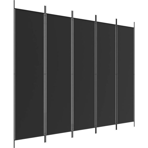 Syfax™ Divisorio 5 Pannelli Nero 250X200 Cm Tessuto-image