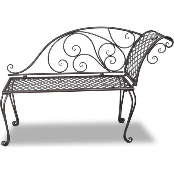 Syfax™ Sdraio Da Giardino 128 Cm In Acciaio Stile Anticato Marrone-image