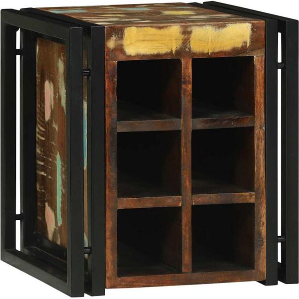 Syfax™ Portabottiglie 35 X 35 X 39 Cm Legno Recuperato Massello-image