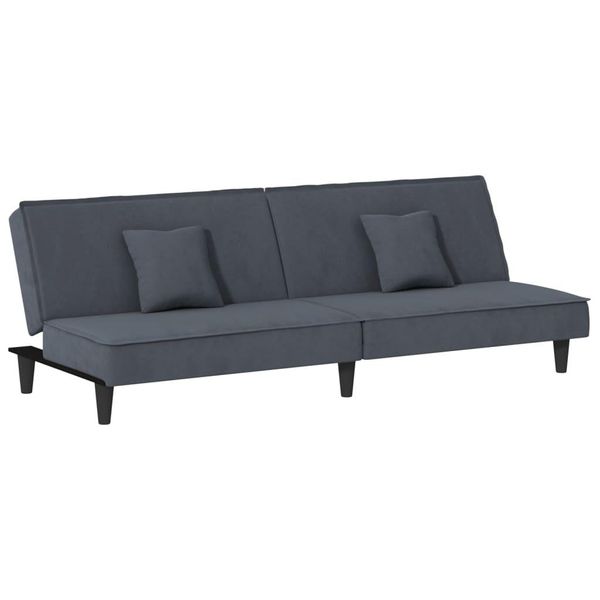 Syfax™ Divano Letto Grigio Scuro In Velluto-image