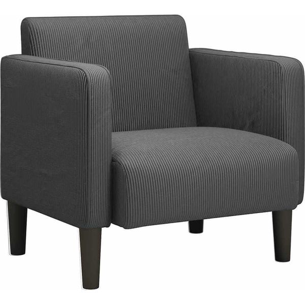 Syfax™ Divano Sedia Con Braccioli Grigio Scuro 54 Cm Tessuto A Coste-image