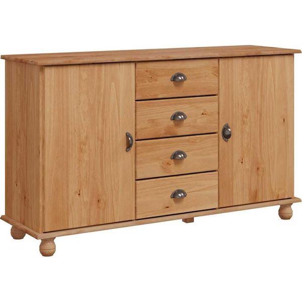 Syfax™ Credenza Askim 133,5 X 40 X 79 Cm Legno Di Pino Massello-image