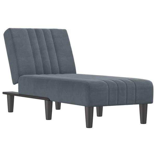 Syfax™ Chaise Longue In Velluto Grigio Scuro-image