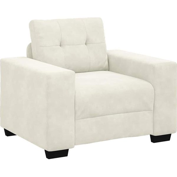 Syfax™ Divano Sedia Crema 100X78X80 Cm Velluto-image