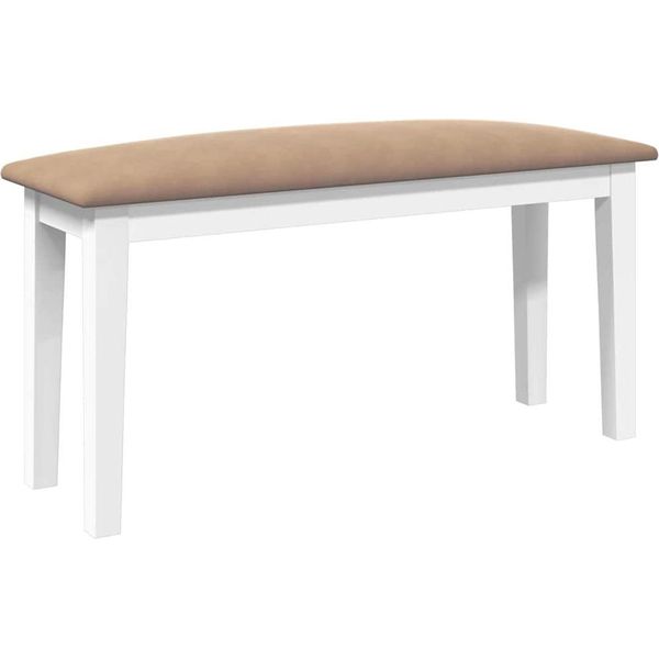 Syfax™ Panca 90 Cm Bianco In Legno Massello Di Hevea-image