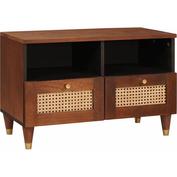 Syfax™ Mobile Tv Marrone 70 X 33,5 X 46 Cm Legno Di Mango Massello-image