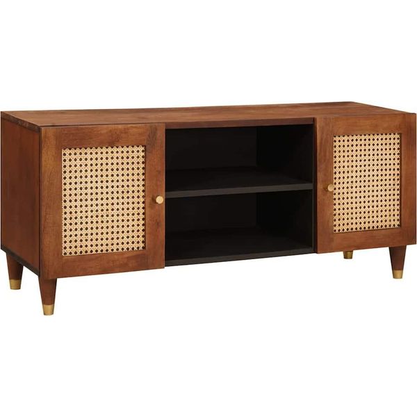 Syfax™ Mobile Tv Marrone 105 X 33,5 X 46 Cm Legno Di Mango Massello-image