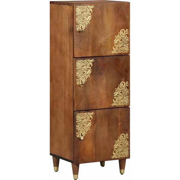 Syfax™ Credenza Marrone 40 X 33 X 110 Cm Legno Di Mango Massello-image