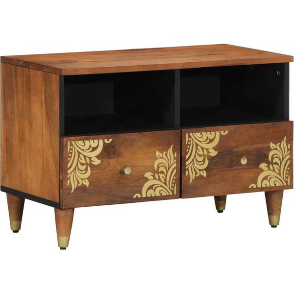 Syfax™ Mobile Tv Marrone Miele 70 X 33 X 46 Cm Legno Di Mango Massello-image