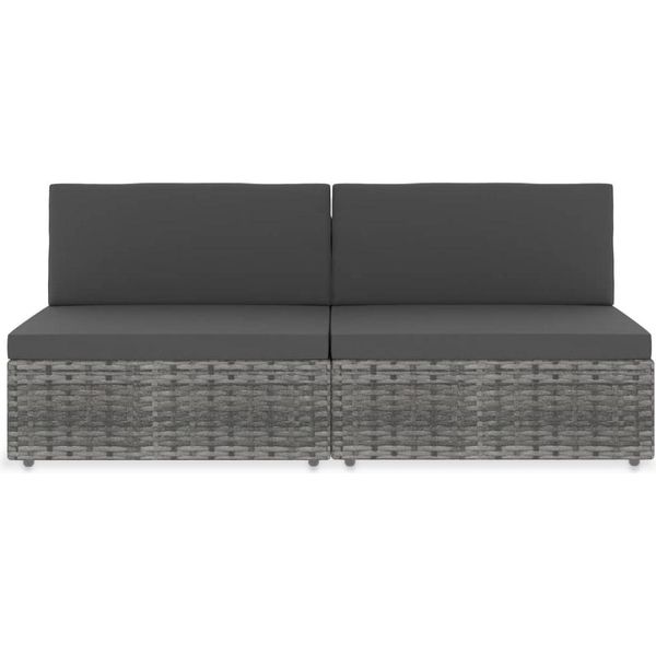 Syfax™ Divano Modulare A 2 Posti In Polyrattan Grigio-image