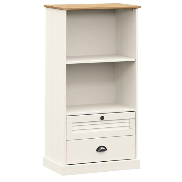 Syfax™ Libreria Vigo 60X35X114,5 Cm In Legno Massello Di Pino Bianco-image
